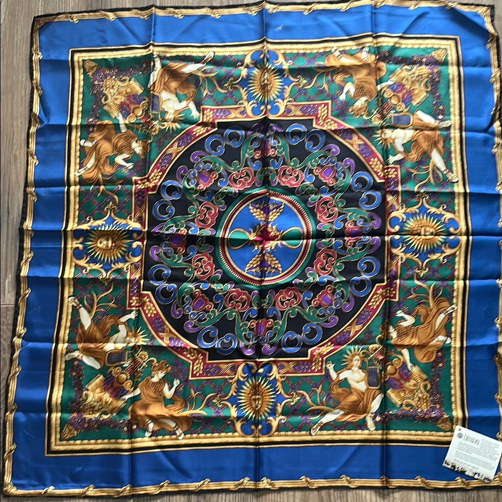 Newport mansions - Marble House  Silk Scarf - Blue and Gold